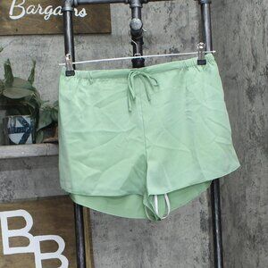 NEW State of Day Womens Crepe De Chine Pajama Sleep Shorts Green M